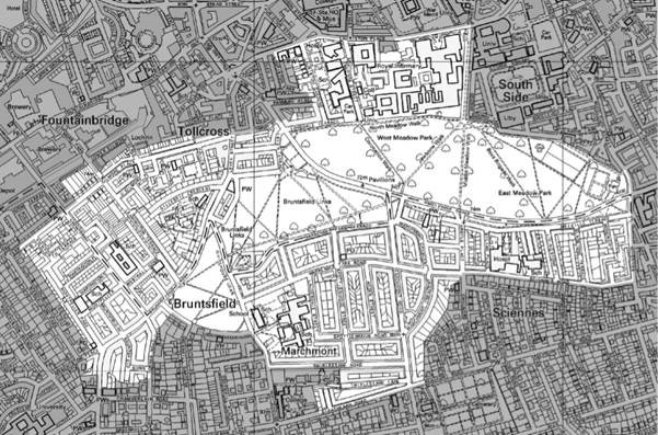 Map of the Marchmont, Meadows and Bruntsfield Conservation Area